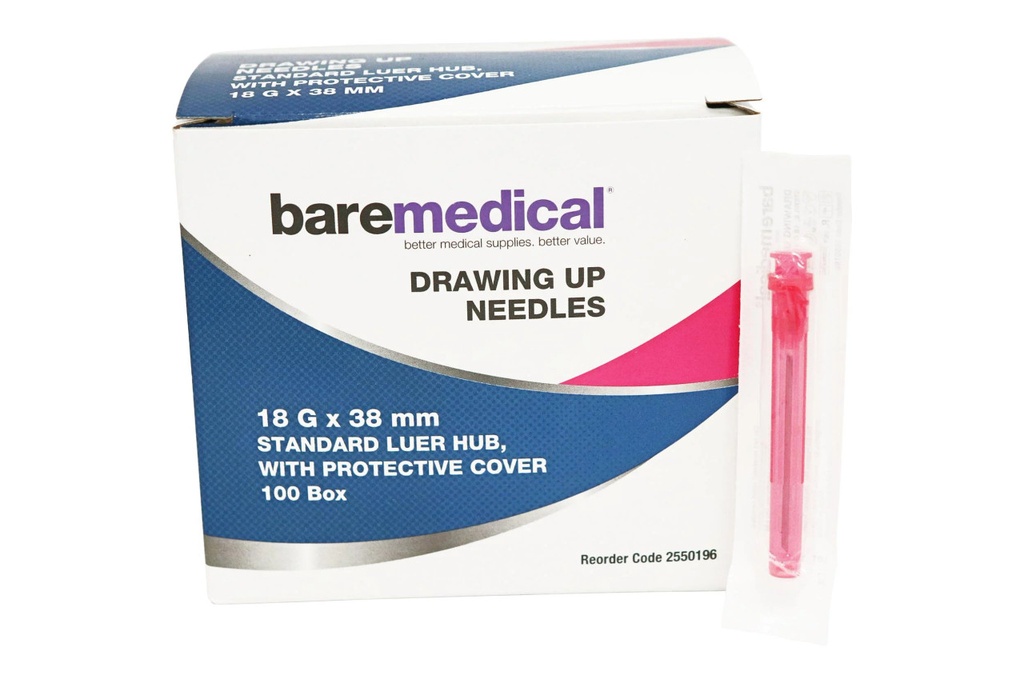 Drawing Up Needles 18G x 38MM - Box of 100