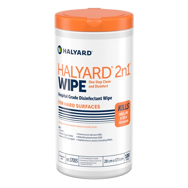Halyard 2-in-1 Hospital Grade Wipes – Canister