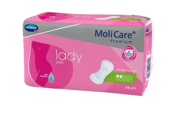 Molicare Premium Lady Pads 2 Drops 265x112mm Female 331ml 14’s PKT