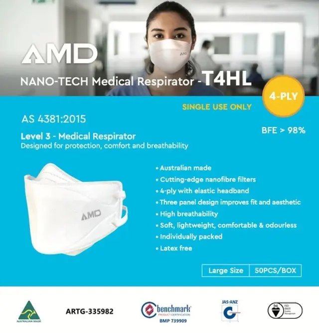 AMD P2 Nano-Tech Medical Respirator 50pcs