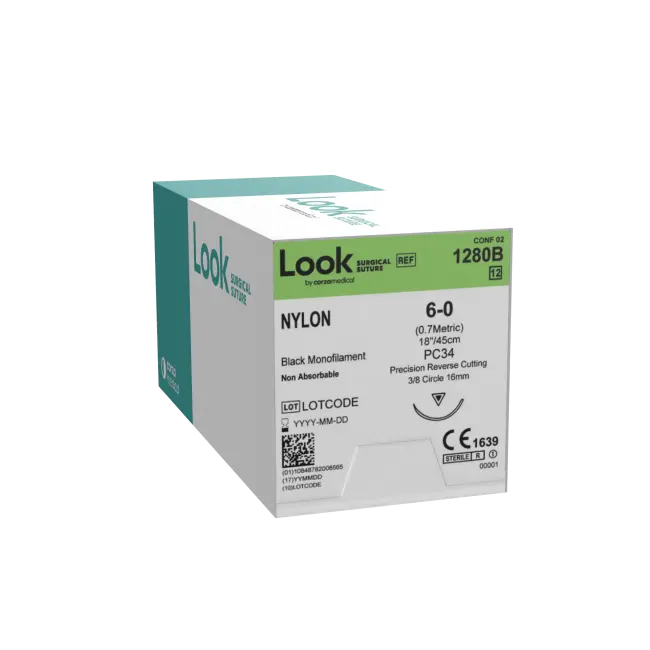 Look Nylon 4-0 19mm Reverse cutting 45cm c6 Black (MLM922)