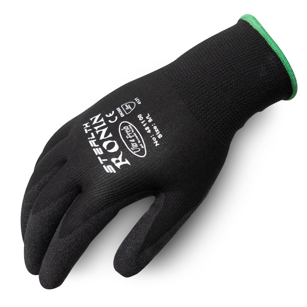 Ronin Stealth Nitrile Palm Gloves 15 Gauge