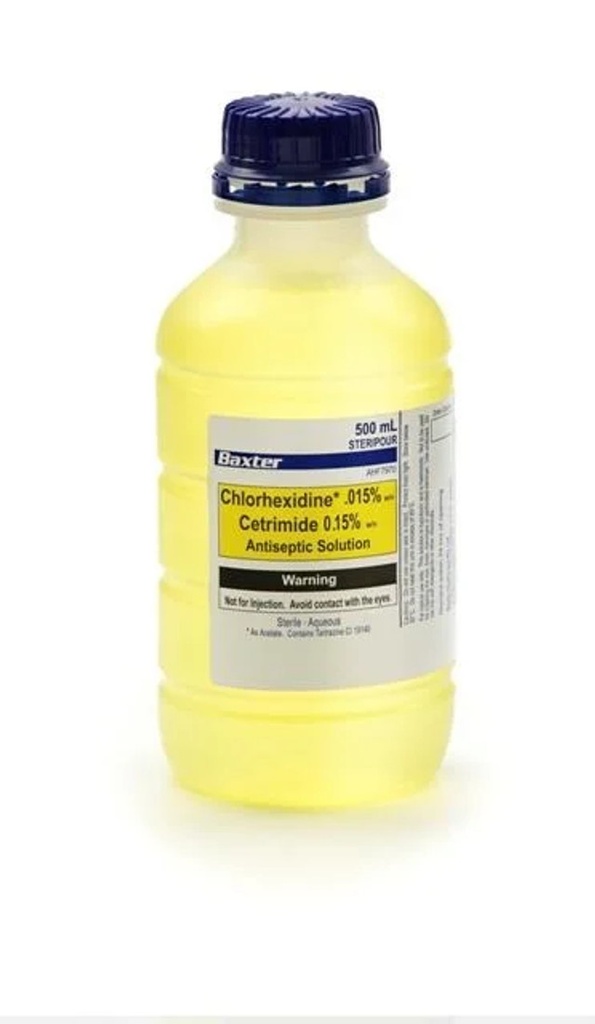 Chlorhexidine 0.015% Cetrimide 0.15% Antiseptic Solution - Various Sizes