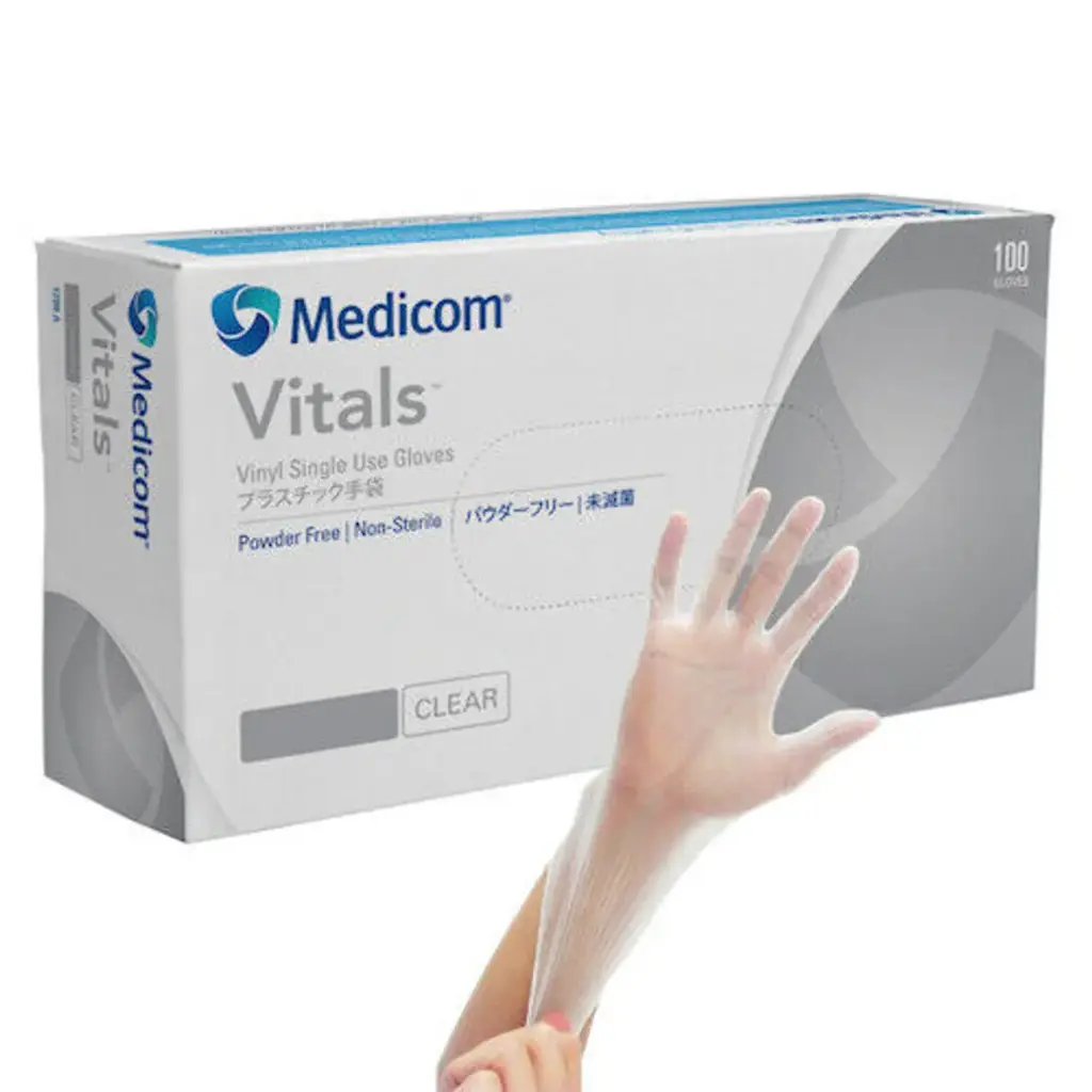 Medicom Vinyl Clear Powder Free Gloves (100pcs) - Small