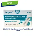 Fanttest(Nasal) RSV /COVID -19 / Influenza A & B 4-in-1 Combo Flu Rapid Antigen Test Kit - 5 Pack