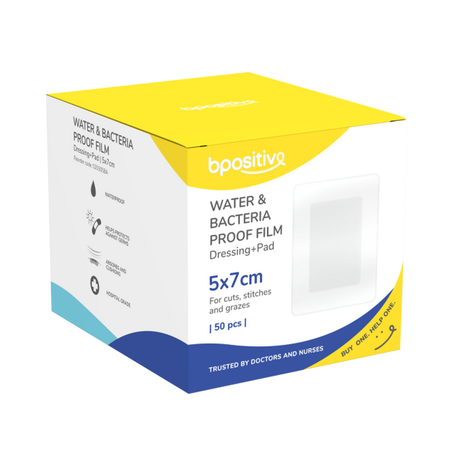 Bpositive Water &amp; Bacteria Proof Film Dressing Pad 5 x 7 cm