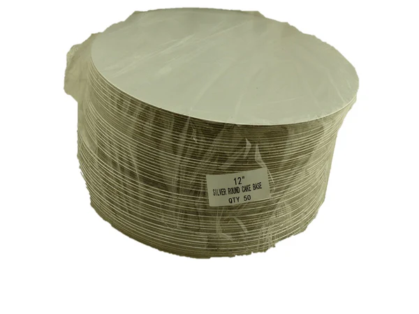 Cake Board Round Silver 12Inch - Pack Of 50
