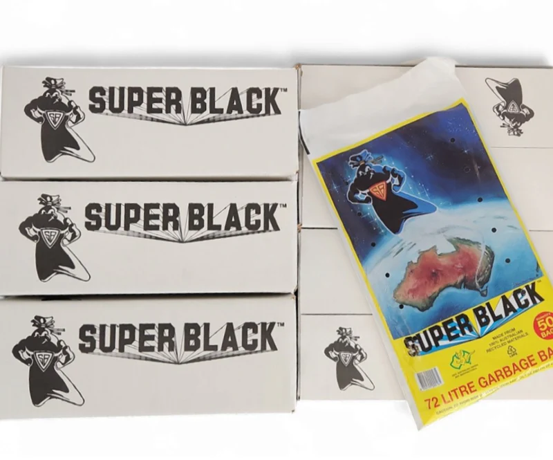 72 Litre Garbage Bags Heavy Duty Black (Box of 250 Bags) – SUPERBLACK
