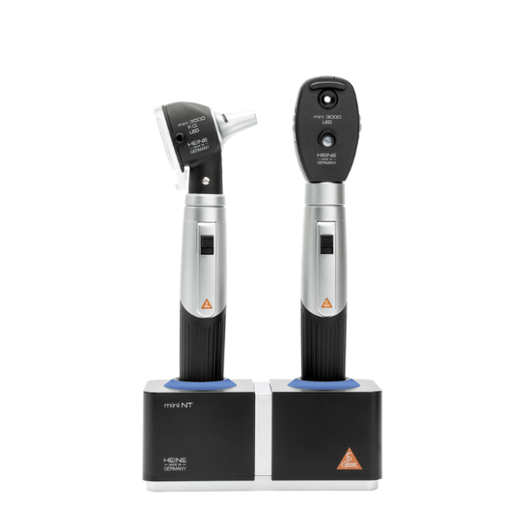 [SMS86011022] Heine Mini 3000 LED Diagnostic Set with Fiber Optic Otoscope, Ophthalmoscope, and Desktop Charger