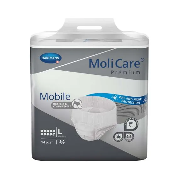 [SMS15310135] Molicare Premium Mobile 10 Drops Large Waist 100 150 Cm Unisex 2616ml White PKT