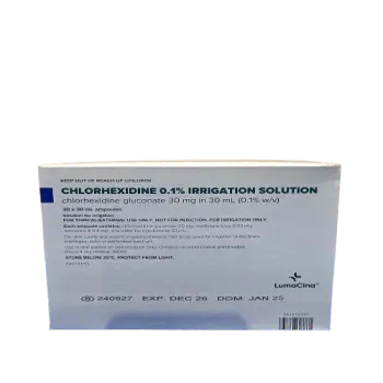 [SMS-101807] Chlorhexidine 0.1% Aqueous 30ml Ampoules Blue (101807)
