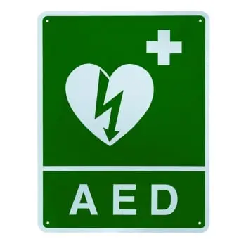[SKU-SMS-0375] AED Defibrillator Wall Sign Flat