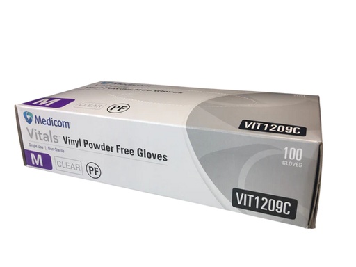 [1223] Medicom Vinyl Clear Powder Free Gloves (100pcs)