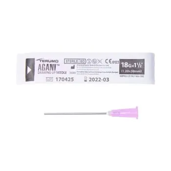 [SMS-TER1XXNN1838] Agani Hypodermic Needles 18G x 38mm Drawing Up Blunt (TER1XXNN1838)