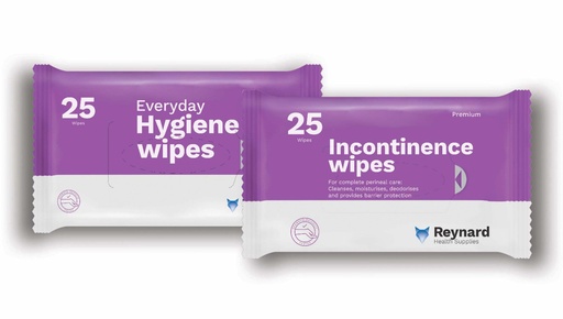 [1327] RHS115 Reynard Everyday Hygiene Wipes 25 Pack (33x22cm)
