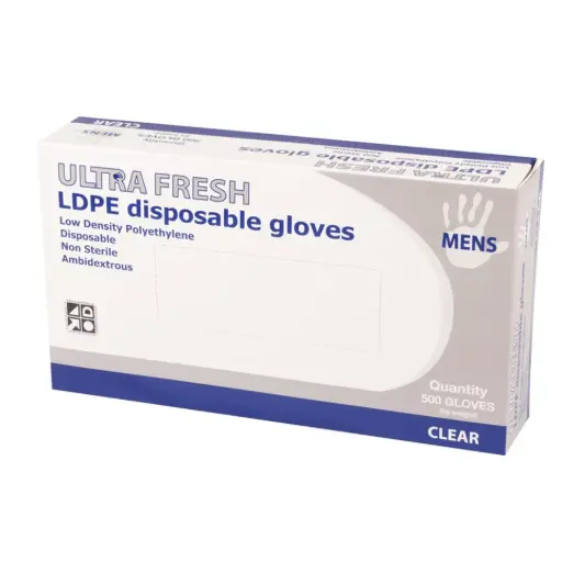 [SMS-300831] Ultra Fresh LDPE Disposable Gloves (Ladies) Box of 500 - Large