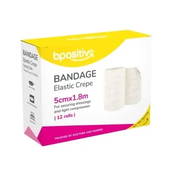 [1753] Bpositive Bandage Elastic Crepe - 5cm x 1.8m (Pkt/12)