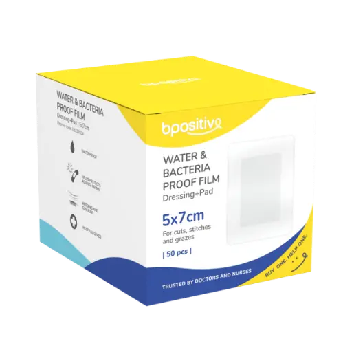 [3166] Bpositive Water &amp; Bacteria Proof Film Dressing Pad 5 x 7 cm