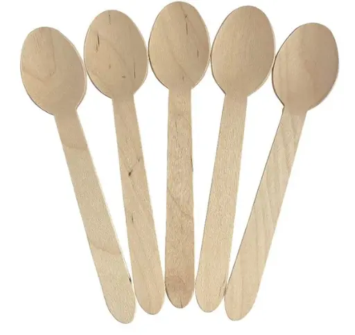[SMSSPO] Eco-Friendly Wooden Spoons - Biodegradable & Compostable -16 cm Length