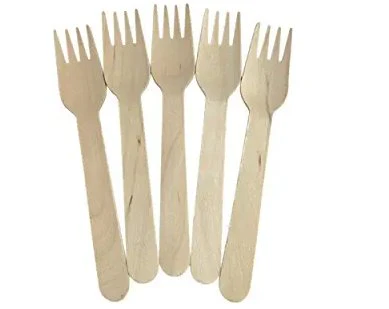 [SMSRKW] Eco-Friendly Wooden Forks - Biodegradable & Compostable - 16cm Length