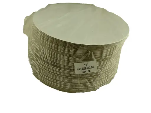 [SMS12S] Cake Board Round Silver 12Inch - Pack Of 50
