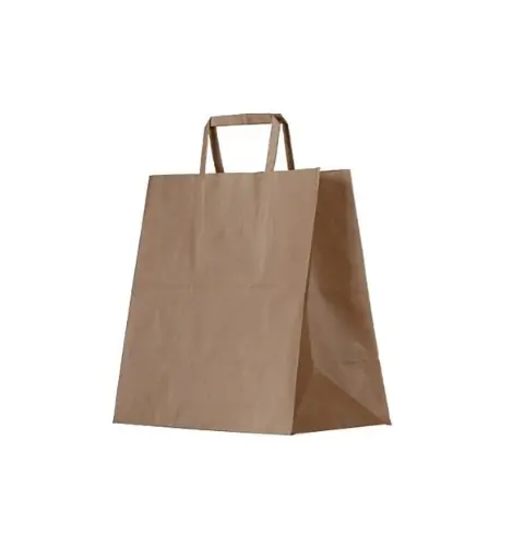 [SMSBLF] Brown Kraft Bag with Flat Paper Handle - Size 305x305x175mm