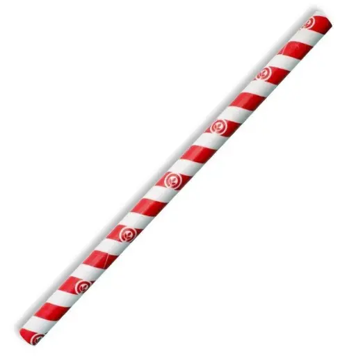 [SMSPJR] Jumbo Red Striped Paper Straws - 2500 per Carton (250 per Box)