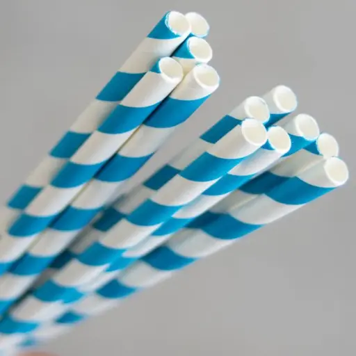 [SMSPBW] Blue and White Regular Paper Straws - 2500 per Carton (250 per Inner Box)
